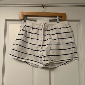 Zara Man White Striped Swim Shorts